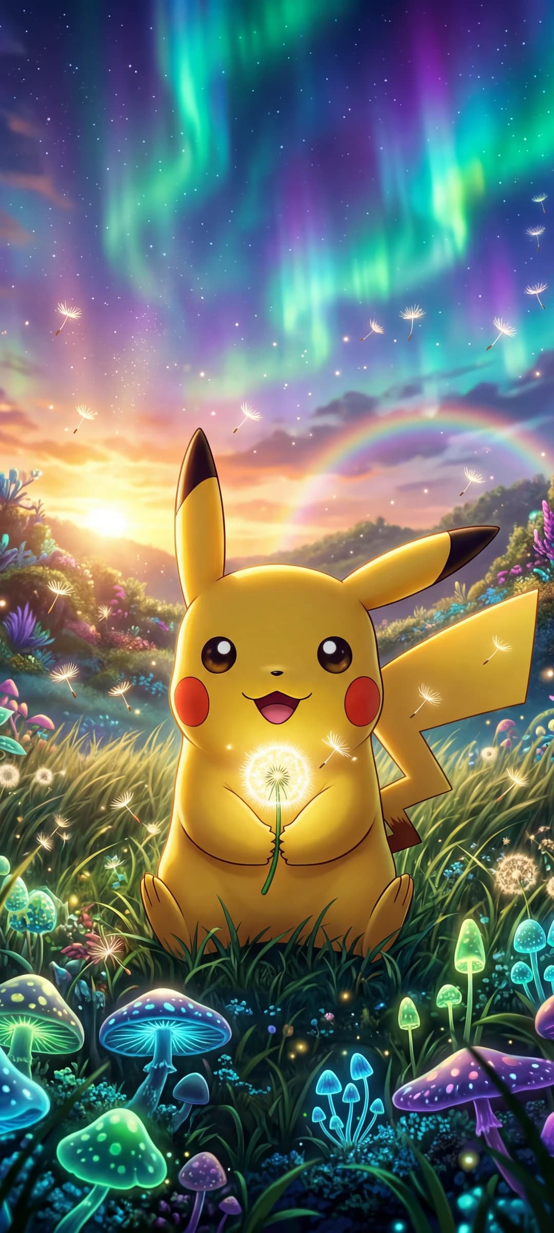 Pikachu in a Vibrant Sunset