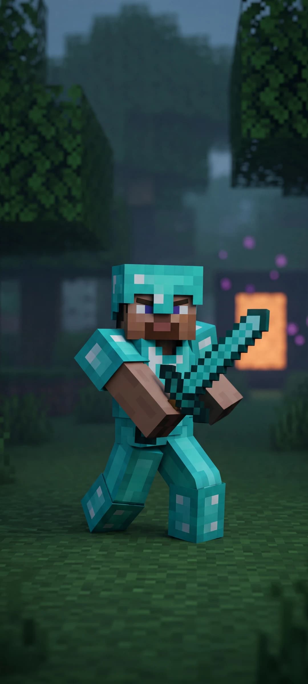 Steve's Battle Near the Nether Portal