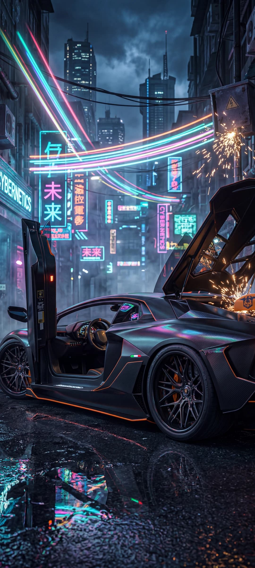 Black Lamborghini Aventador